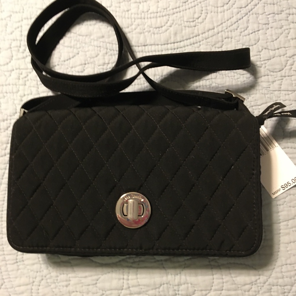 NWT Vera Bradley black quilted bag.
